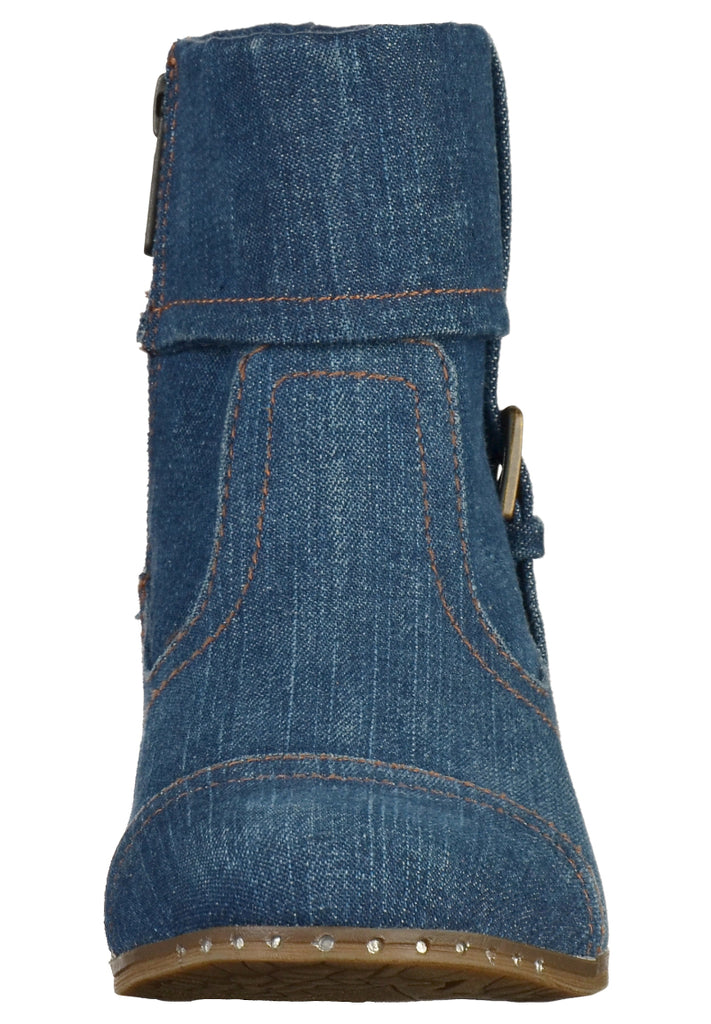 Mustang Stiefelette Textil Jeansblau - surf4shoes