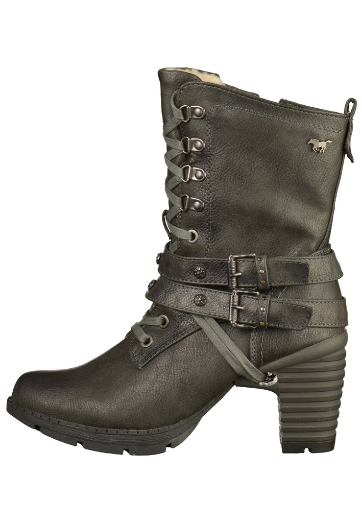 Mustang Stiefelette Lederimitat Graphit Warmfutter - surf4shoes