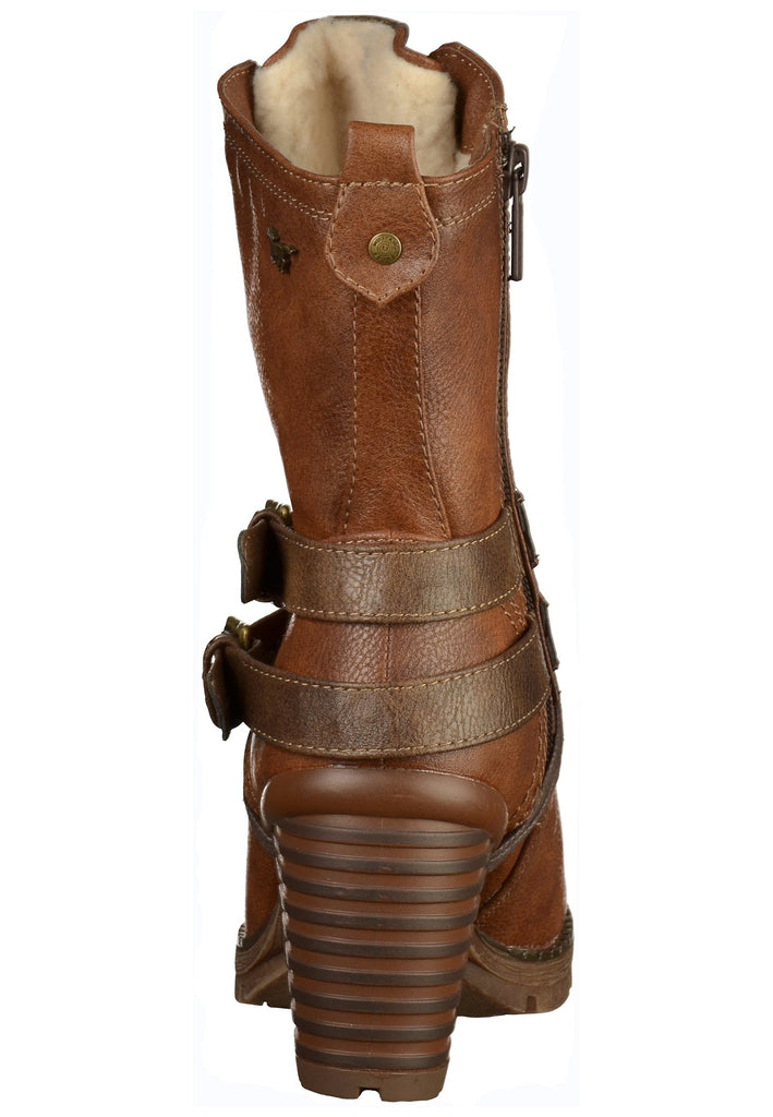 Mustang Stiefelette Lederimitat Kastanie - surf4shoes
