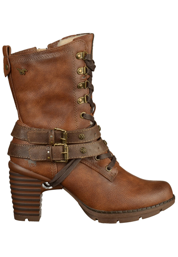 Mustang Stiefelette Lederimitat Kastanie - surf4shoes