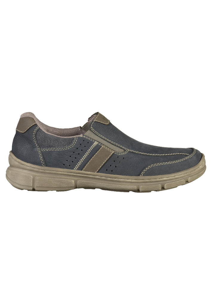 Rieker Slipper Lederimitat Blau - surf4shoes