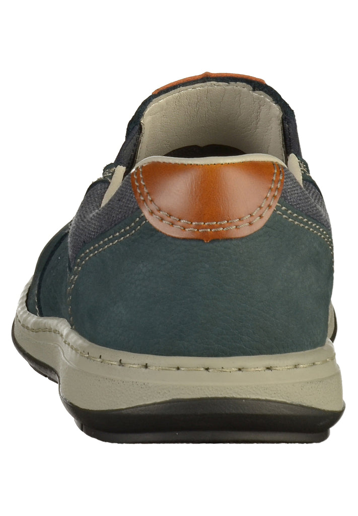 Rieker Slipper Glattleder Blau - surf4shoes