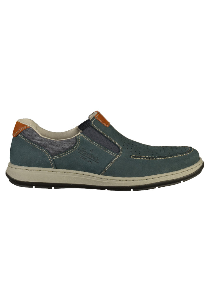 Rieker Slipper Glattleder Blau - surf4shoes