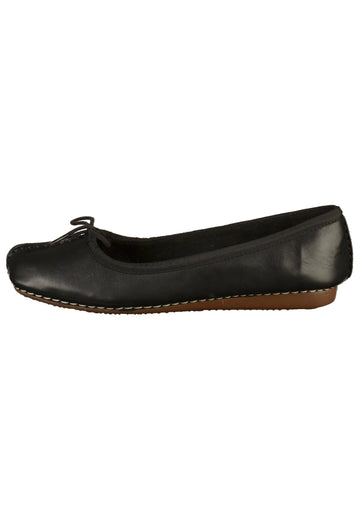 Clarks Ballerinas Leder Schwarz - surf4shoes