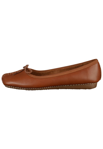 Clarks Ballerinas Leder Dunkelbraun - surf4shoes