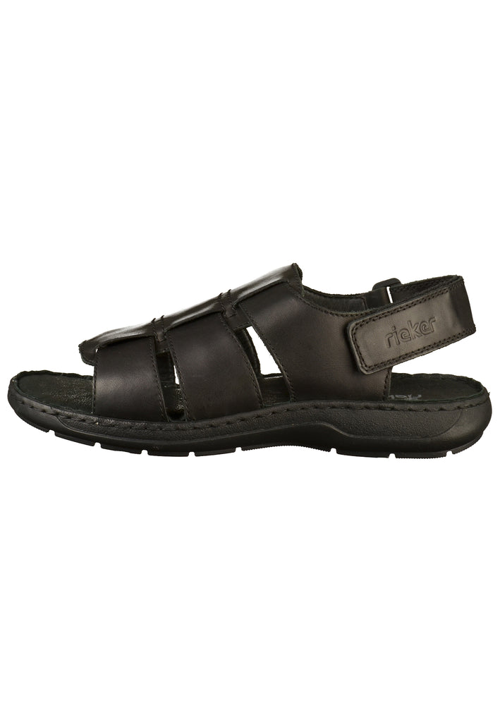 Rieker Sandalen Glattleder Schwarz - surf4shoes