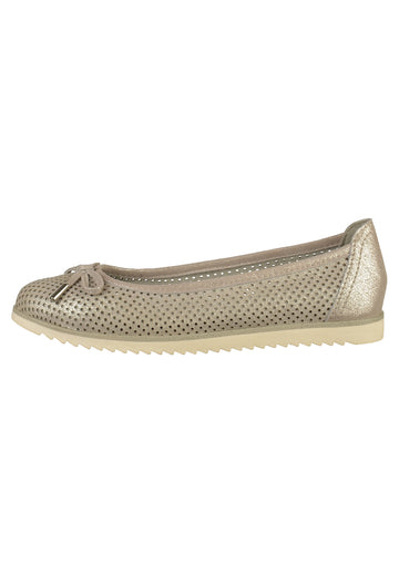 Marco Tozzi Ballerinas Leder Hellgrau - surf4shoes