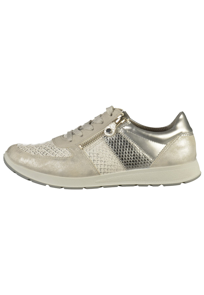 Jenny Sneaker Lederimitat Grau/Silber - surf4shoes