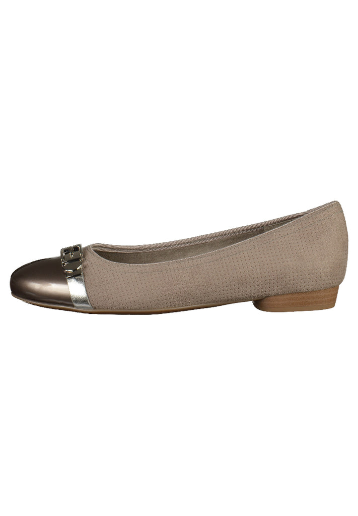 Jenny Ballerinas Leder Grau/Silber - surf4shoes