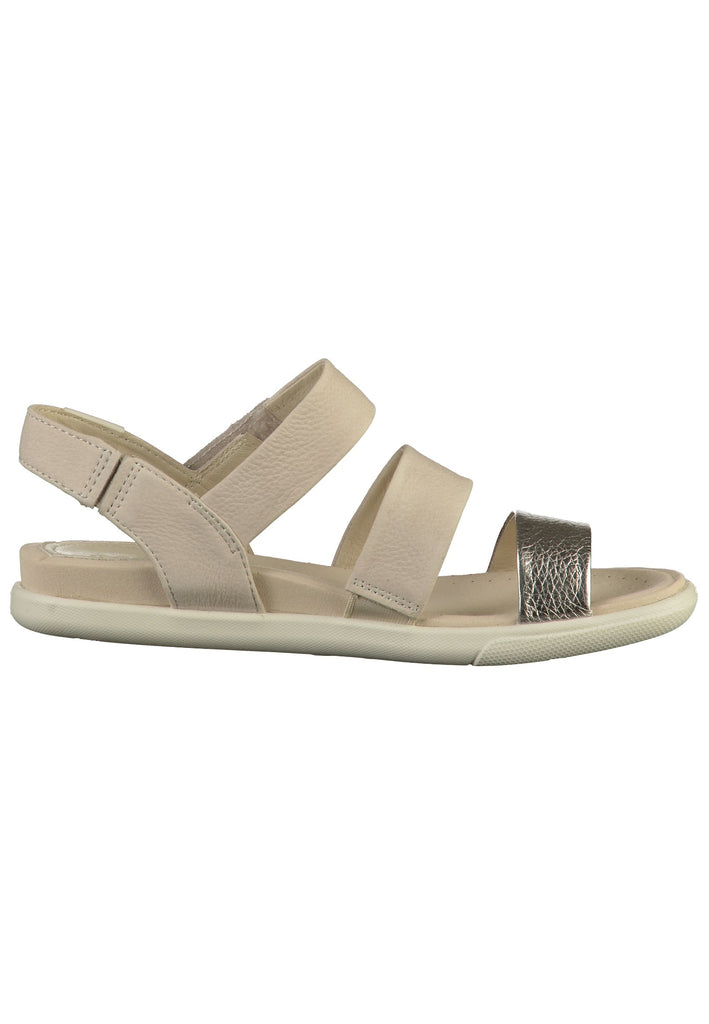 ecco Sandalen Leder Beige/Silber - surf4shoes