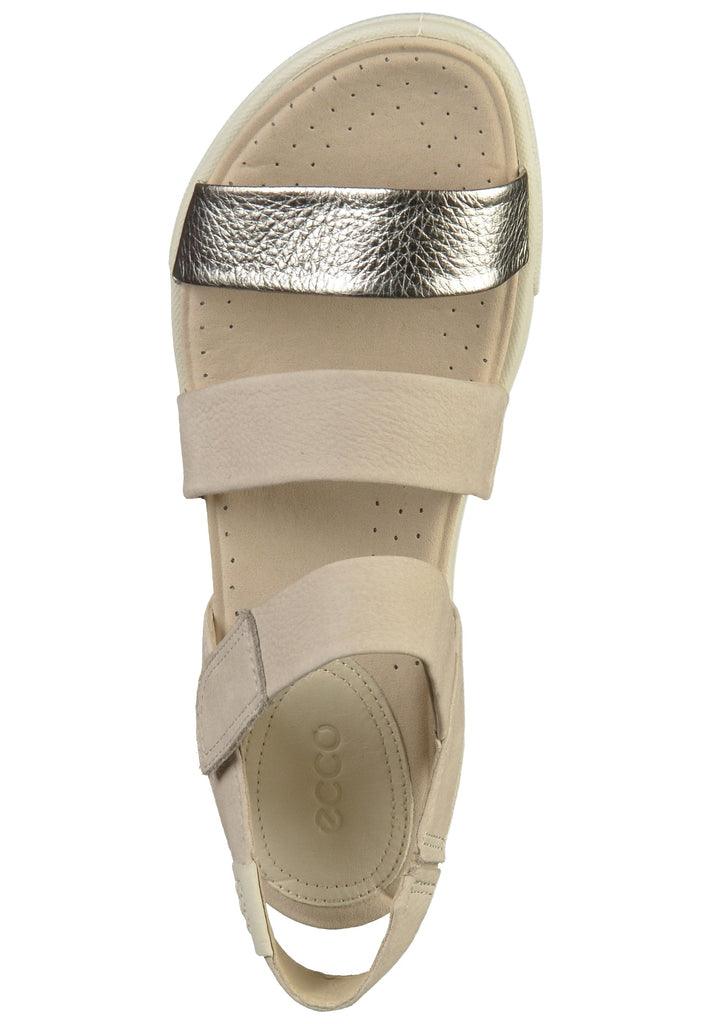 ecco Sandalen Leder Beige/Silber - surf4shoes