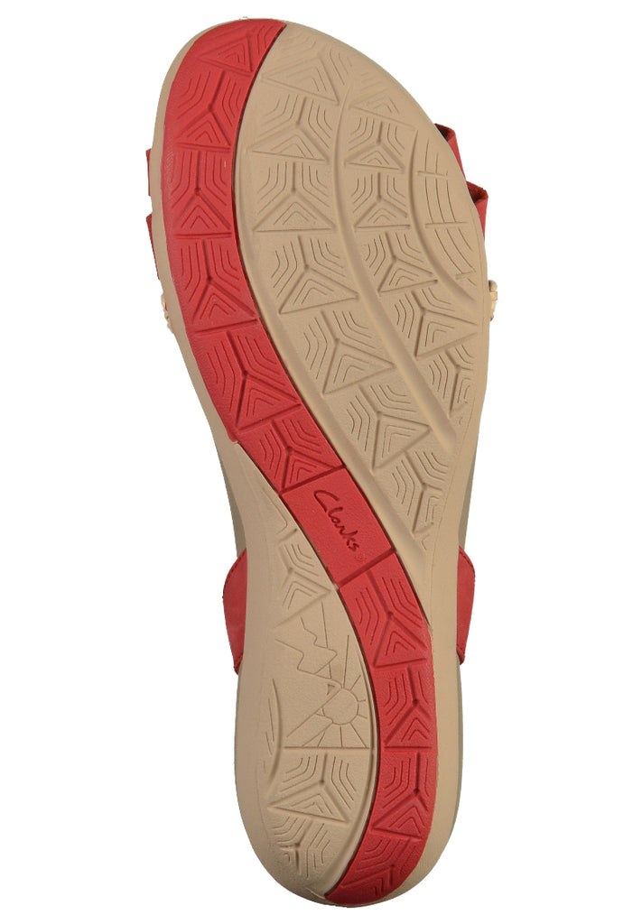 Clarks Sandalen Nubukleder Rot - surf4shoes