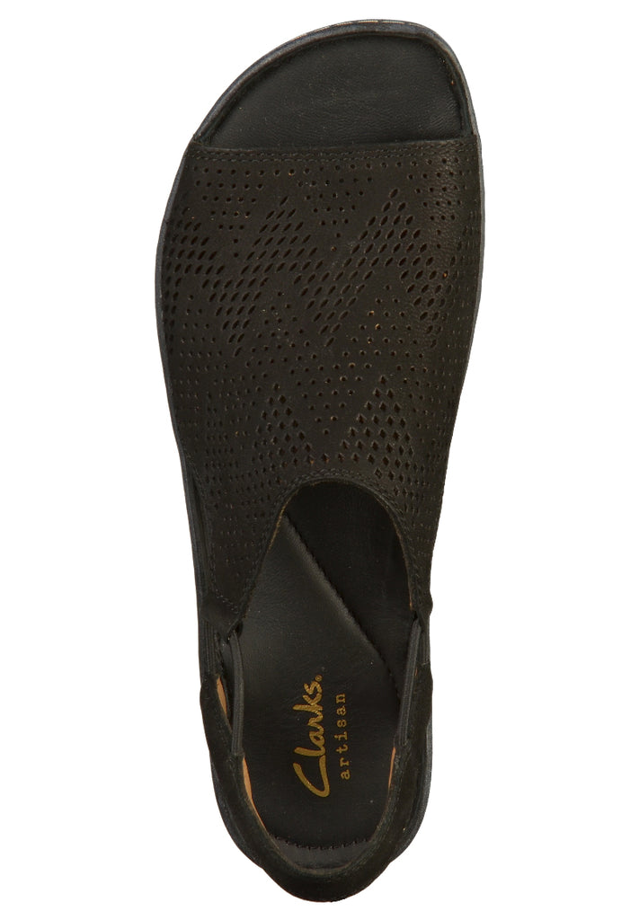 Clarks Sandalen Nubukleder Schwarz - surf4shoes