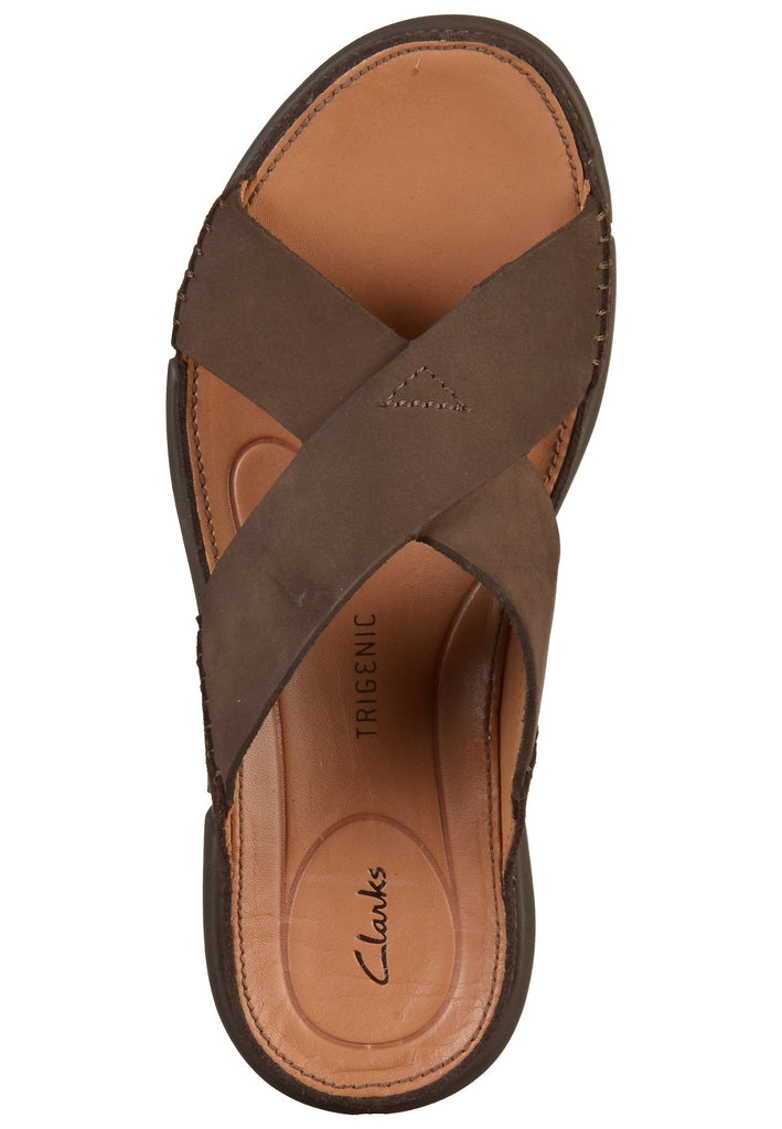 Clarks Pantoletten Leder Braun - surf4shoes