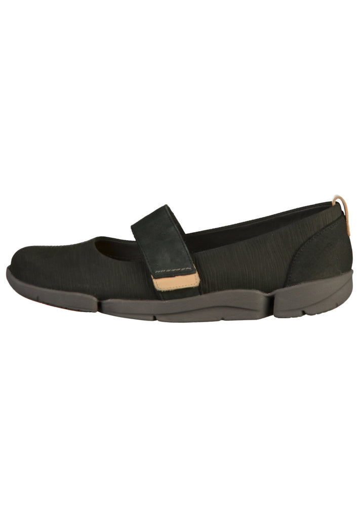 Clarks Ballerinas Nubukleder Schwarz - surf4shoes