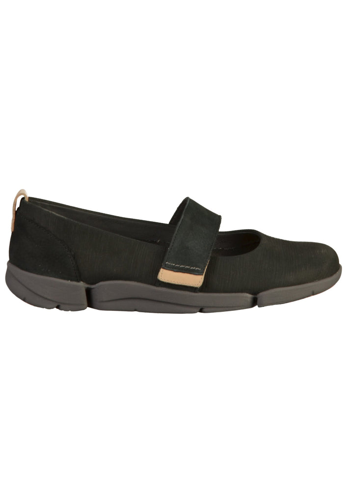 Clarks Ballerinas Nubukleder Schwarz - surf4shoes