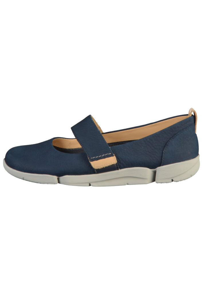 Clarks Ballerinas Nubukleder Navy - surf4shoes