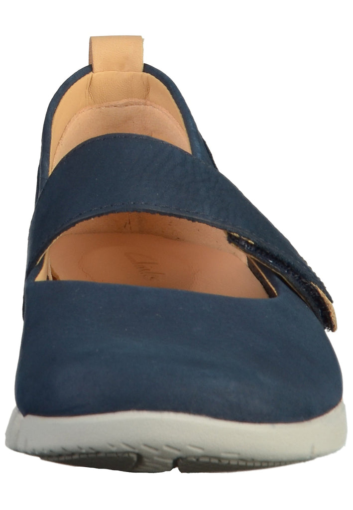 Clarks Ballerinas Nubukleder Navy - surf4shoes