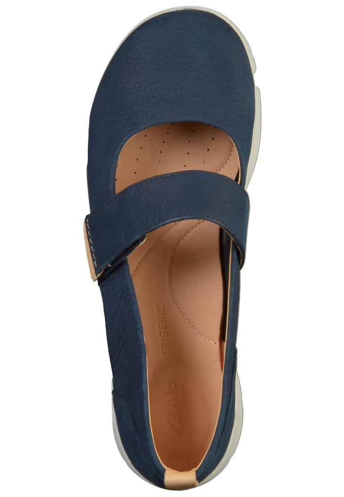 Clarks Ballerinas Nubukleder Navy - surf4shoes
