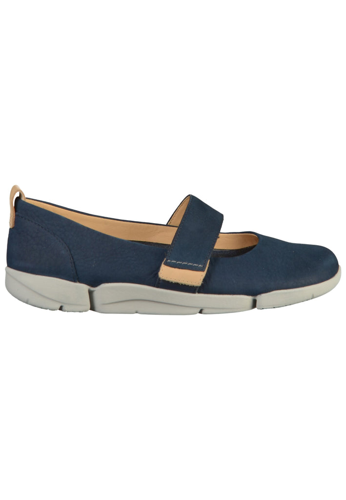 Clarks Ballerinas Nubukleder Navy - surf4shoes