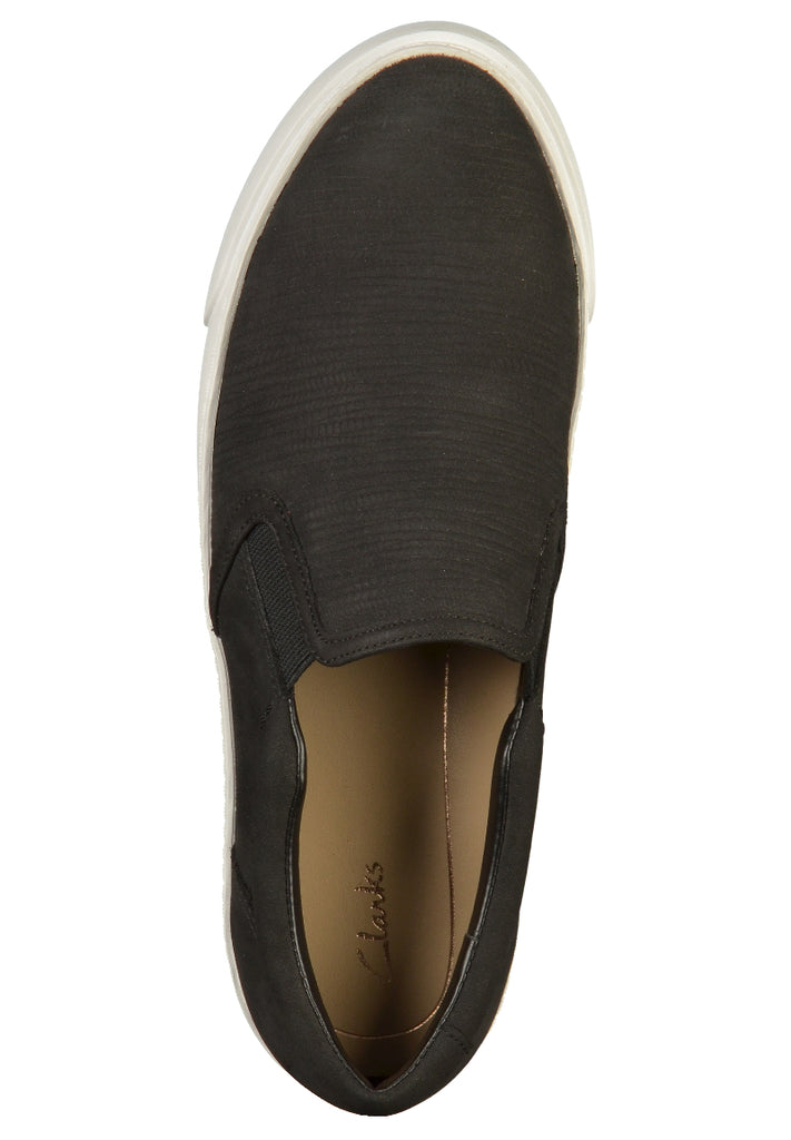 Clarks Slipper Nubukleder Schwarz - surf4shoes