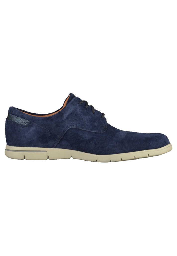 Clarks Halbschuhe Leder Navy - surf4shoes