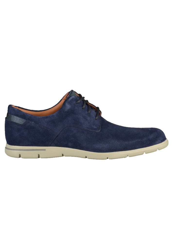 Clarks Halbschuhe Leder Navy - surf4shoes