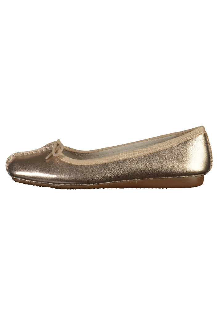 Clarks Ballerinas Leder Gold - surf4shoes