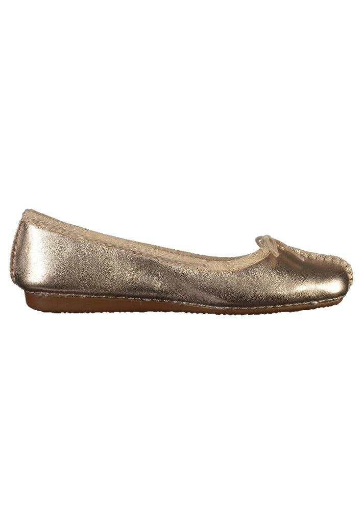 Clarks Ballerinas Leder Gold - surf4shoes