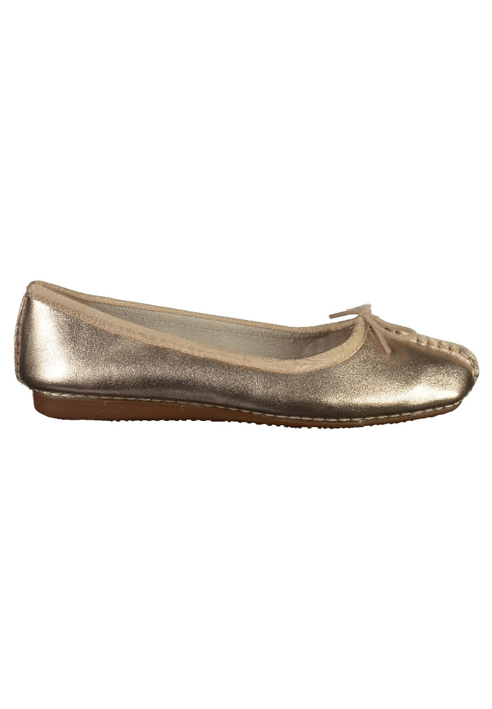 Clarks Ballerinas Leder Gold - surf4shoes