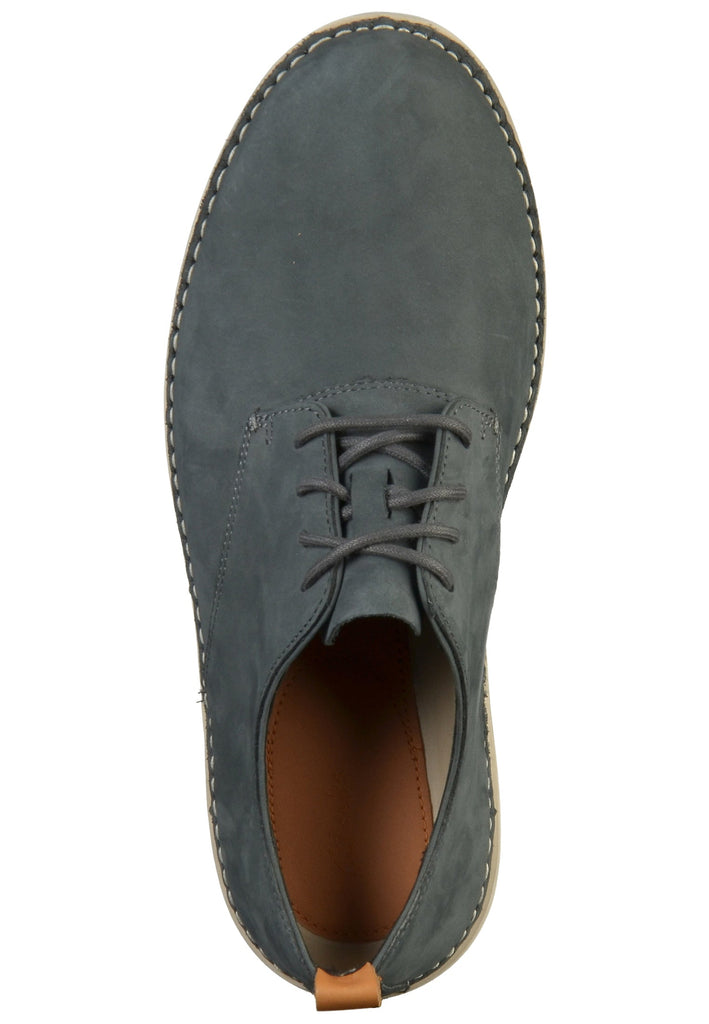 Clarks Halbschuhe Nubukleder Blau - surf4shoes