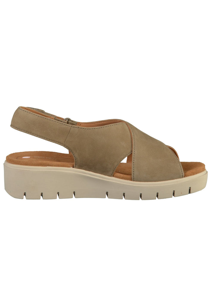 Clarks Sandalen Nubukleder Oliv - surf4shoes