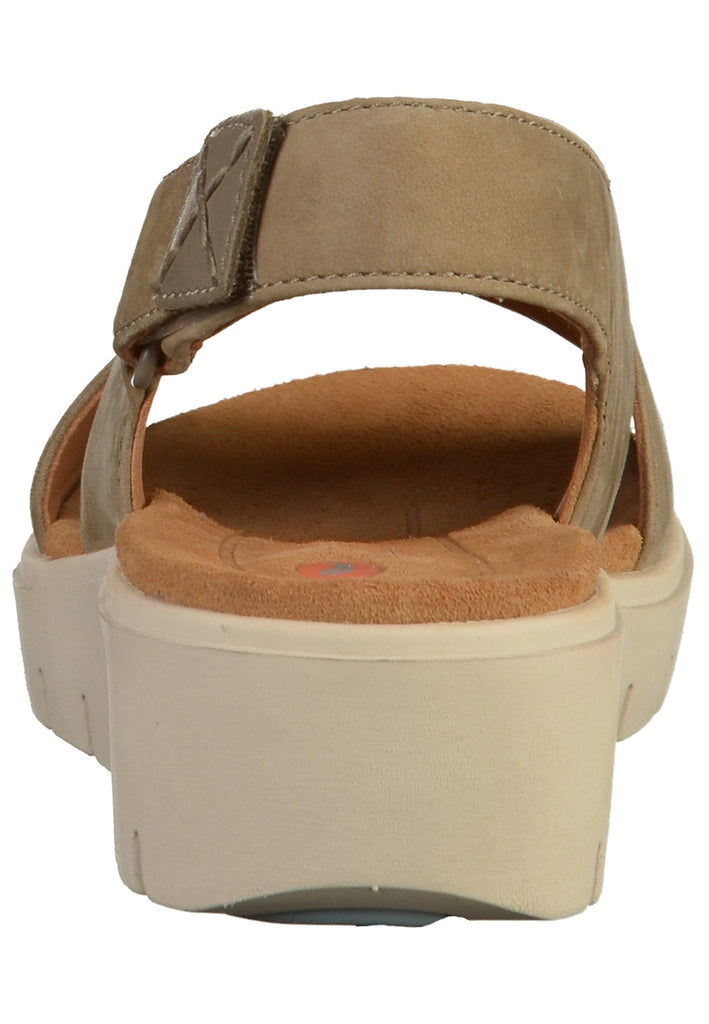 Clarks Sandalen Nubukleder Oliv - surf4shoes