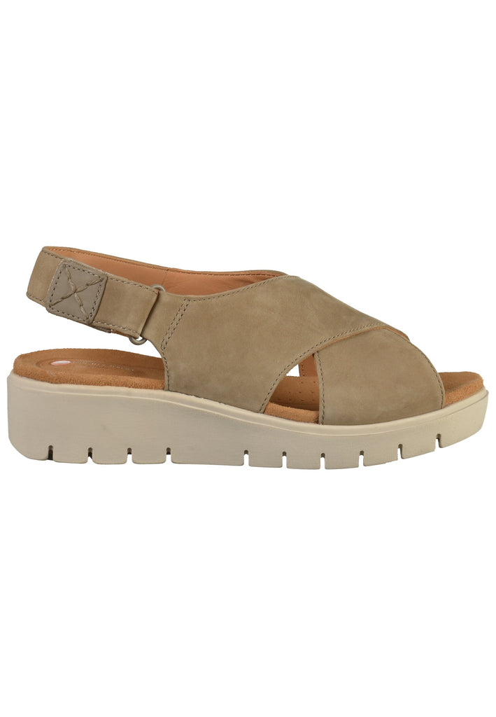 Clarks Sandalen Nubukleder Oliv - surf4shoes