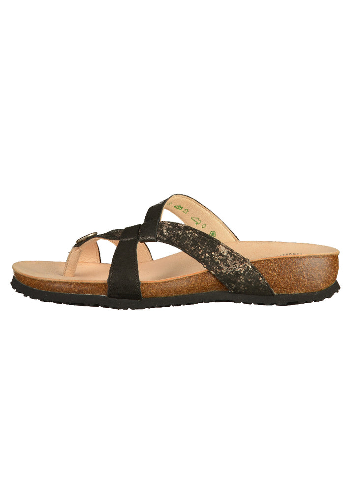 Think! Pantoletten Leder Schwarz - surf4shoes