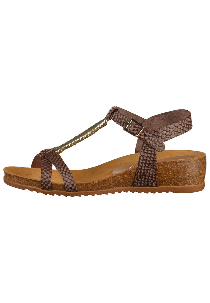 Mustang Sandalen Glattleder Dunkelbraun - surf4shoes