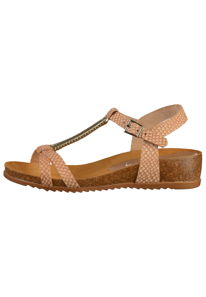 Mustang Sandalen Glattleder Beige - surf4shoes