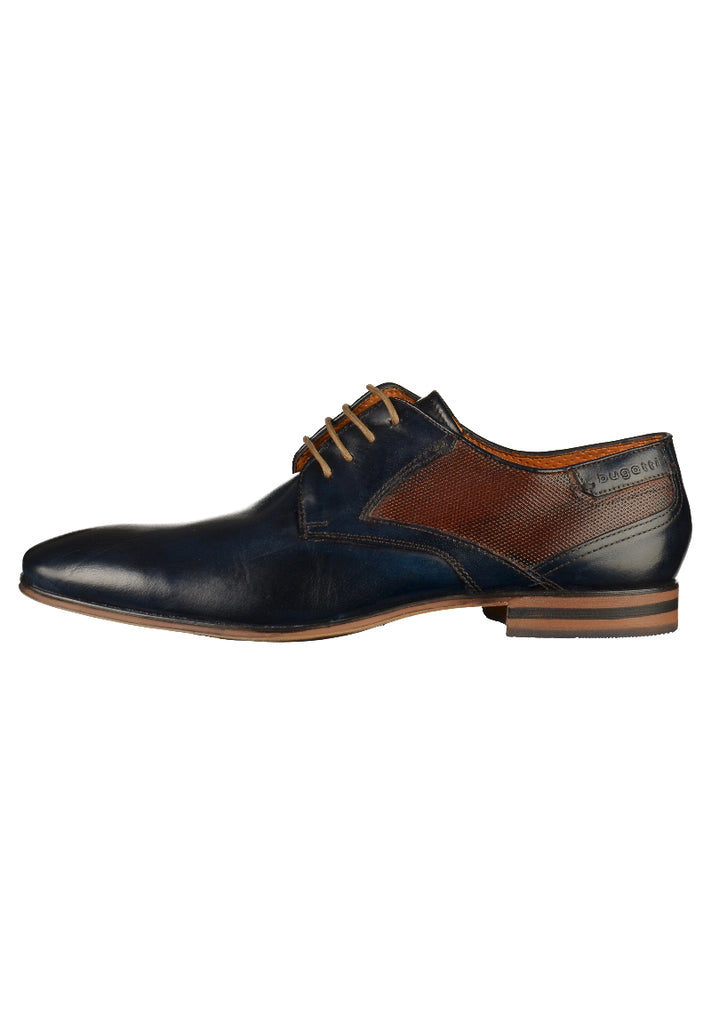 BUGATTI Businessschuhe Glattleder Dunkelblau - surf4shoes