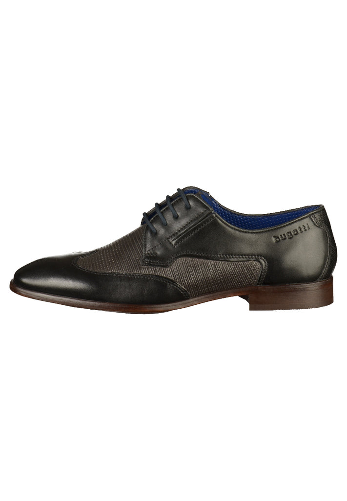 Bugatti Businessschuhe Glattleder Schwarz/Grau - surf4shoes