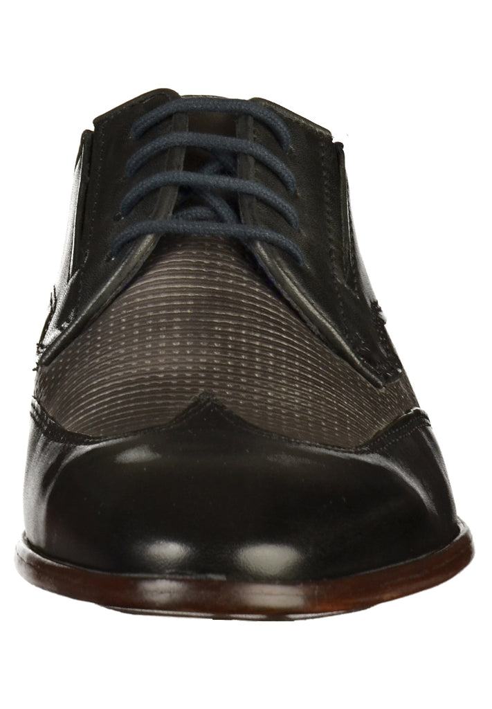 Bugatti Businessschuhe Glattleder Schwarz/Grau - surf4shoes