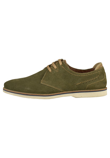 BUGATTI Halbschuhe Veloursleder Dunkelgrün - surf4shoes
