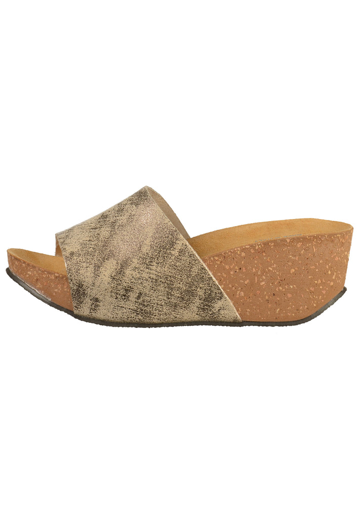 Lazamani Pantoletten Leder Gold - surf4shoes