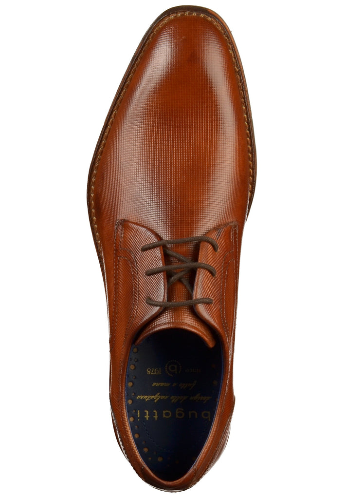 BUGATTI Businessschuhe Glattleder Cognac - surf4shoes