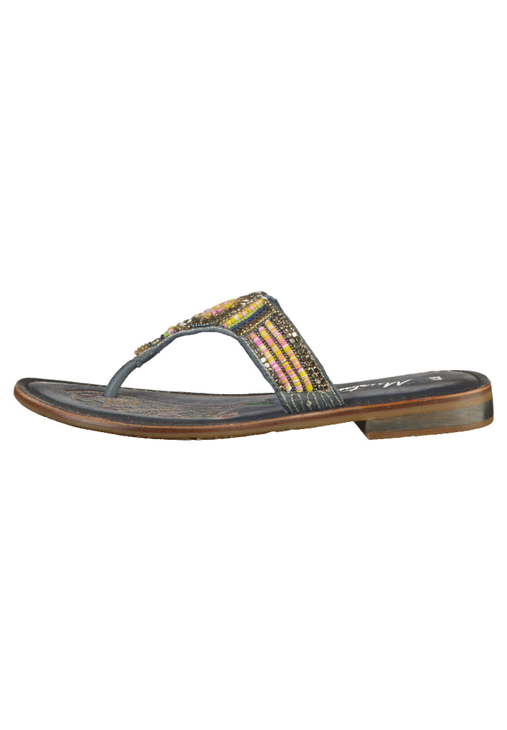 Mustang Zehensteg Leder Blau - surf4shoes
