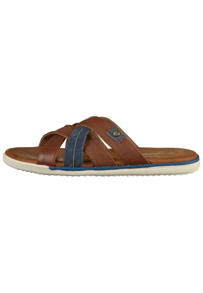 Salamander Pantoletten Leder/Textil Braun - surf4shoes