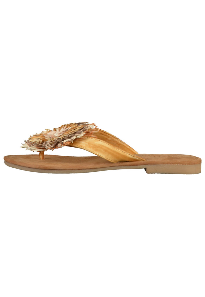 Lazamani Zehensteg Leder Beige - surf4shoes
