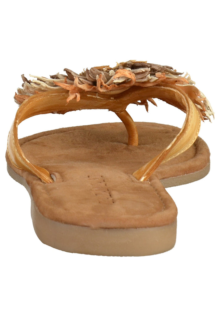 Lazamani Zehensteg Leder Beige - surf4shoes