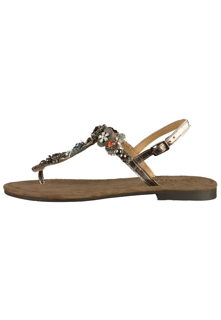Lazamani Zehensteg Lederimitat Silber - surf4shoes