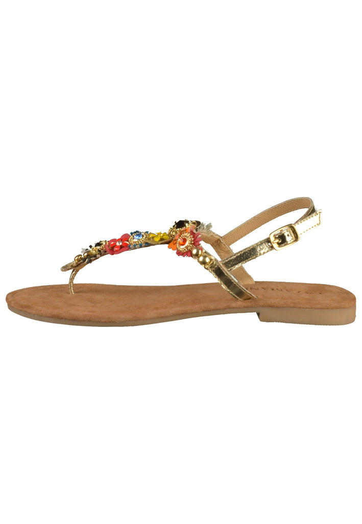 Lazamani Zehensteg Lederimitat Gold - surf4shoes