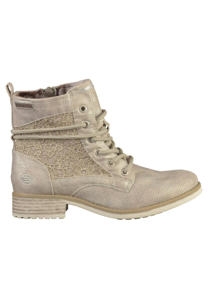 Dockers Stiefelette Lederimitat/Textil Silber - surf4shoes